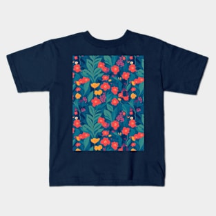 Flower Garden Seamless Pattern Kids T-Shirt